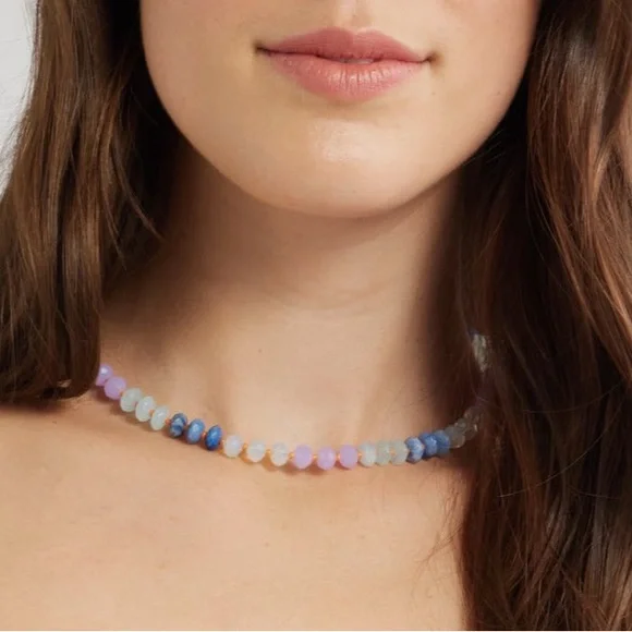 Nordstrom Color Pop Beaded Necklace - Blue, Aqua, Lavender - Colorful, Unique - Picture 9 of 9